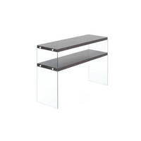 BEISTELLTISCH 32/110/75 cm Dunkelbraun rechteckig  - Klar/Dunkelbraun, Basics, Glas/Holzwerkstoff (32/110/75cm) - Kayoom