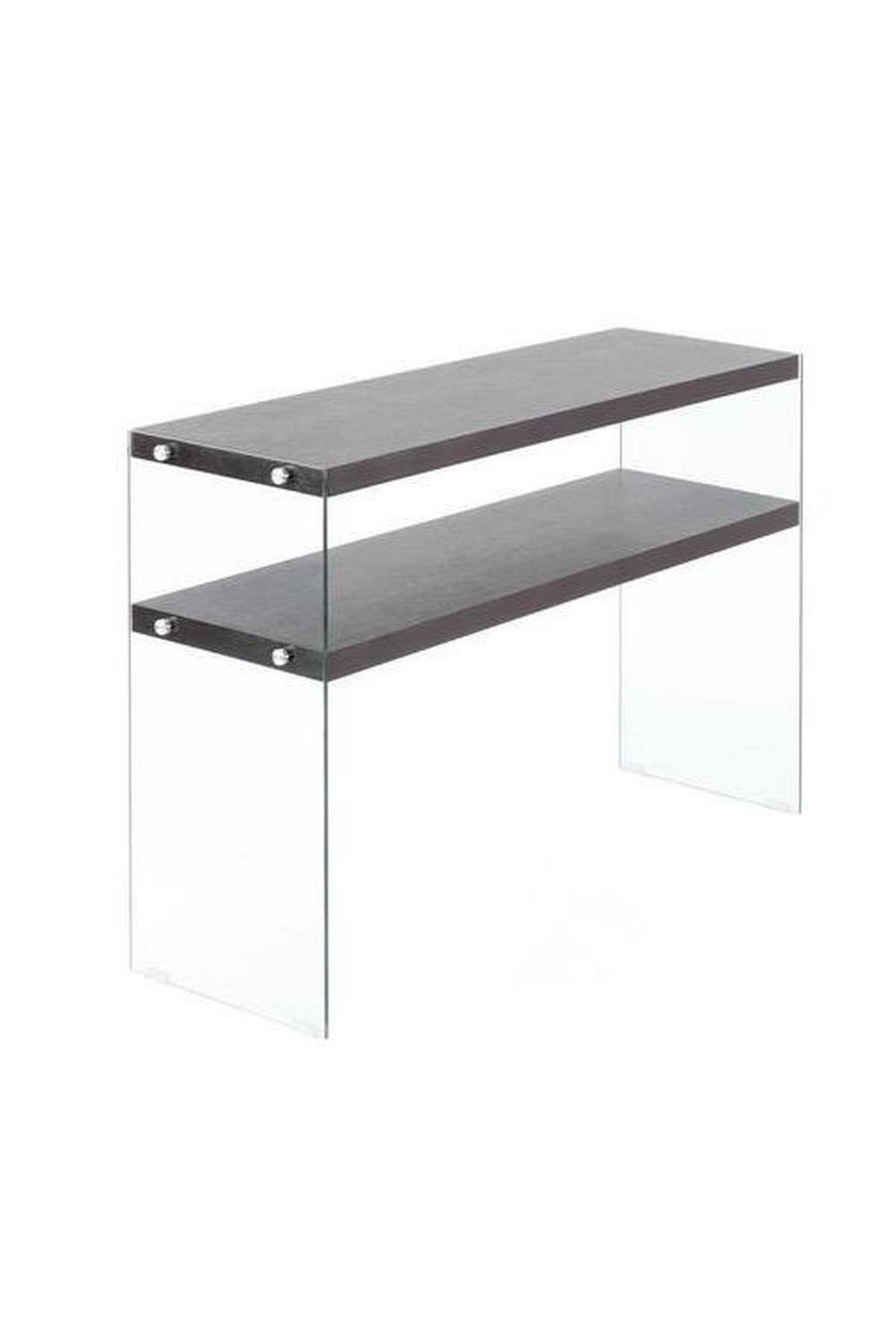 BEISTELLTISCH 32/110/75 cm Dunkelbraun rechteckig  - Klar/Dunkelbraun, Basics, Glas/Holzwerkstoff (32/110/75cm) - Kayoom