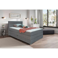 POSTELJA BOXSPRING   x  , les, tekstil, leseni material siva  - siva, Moderno, umetna masa/tekstil (140/200cm) - Hom`in