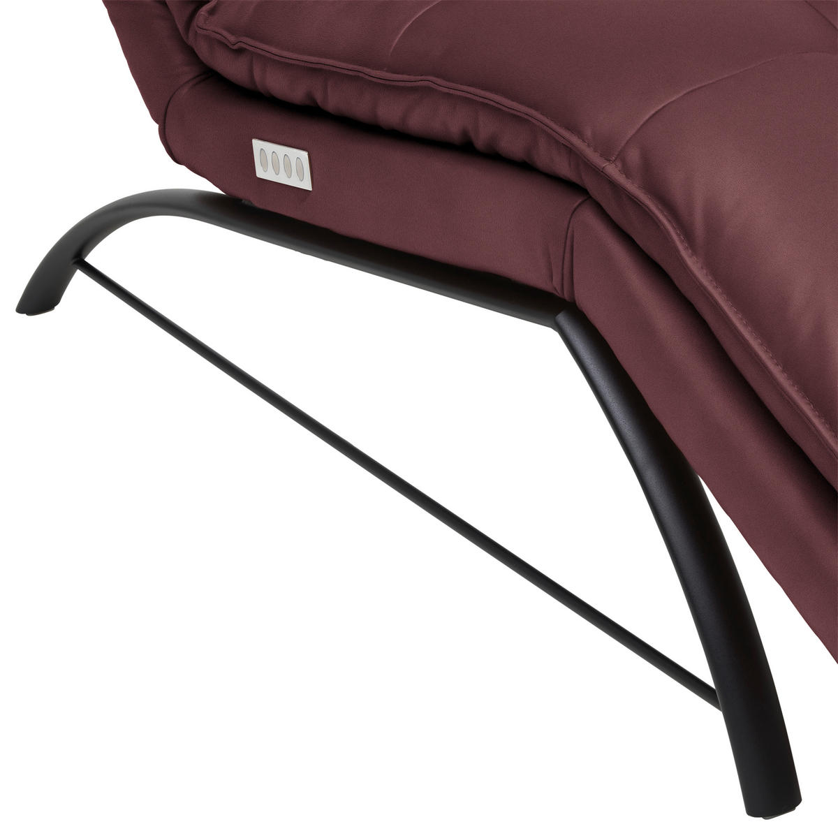 LIEGE Echtleder Bordeaux  - Bordeaux/Schwarz, Design, Leder/Metall (75/91/170cm) - Chilliano