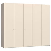 DREHTÜRENSCHRANK 253/220/59 cm,  in Hellbraun, Kaschmir, 5-türig  - Hellbraun/Kaschmir, Design, Holzwerkstoff/Metall (253/220/59cm) - Jutzler