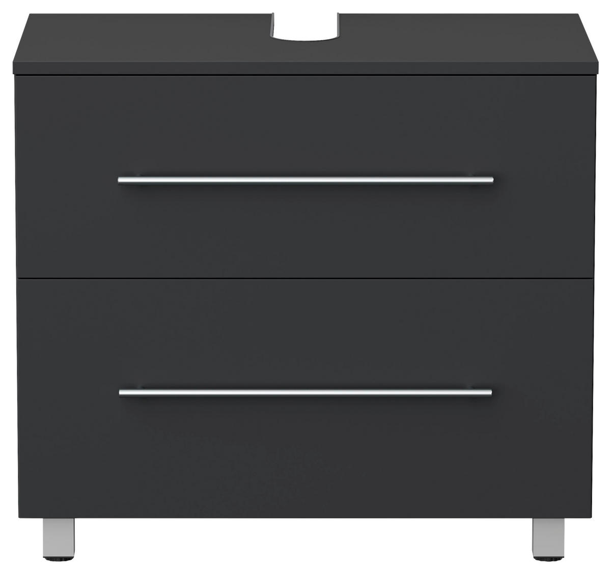 WASCHBECKENUNTERSCHRANK 70/63/41,6 cm  - Silberfarben/Graphitfarben, MODERN, Holzwerkstoff/Metall (70/63/41,6cm) - MID.YOU
