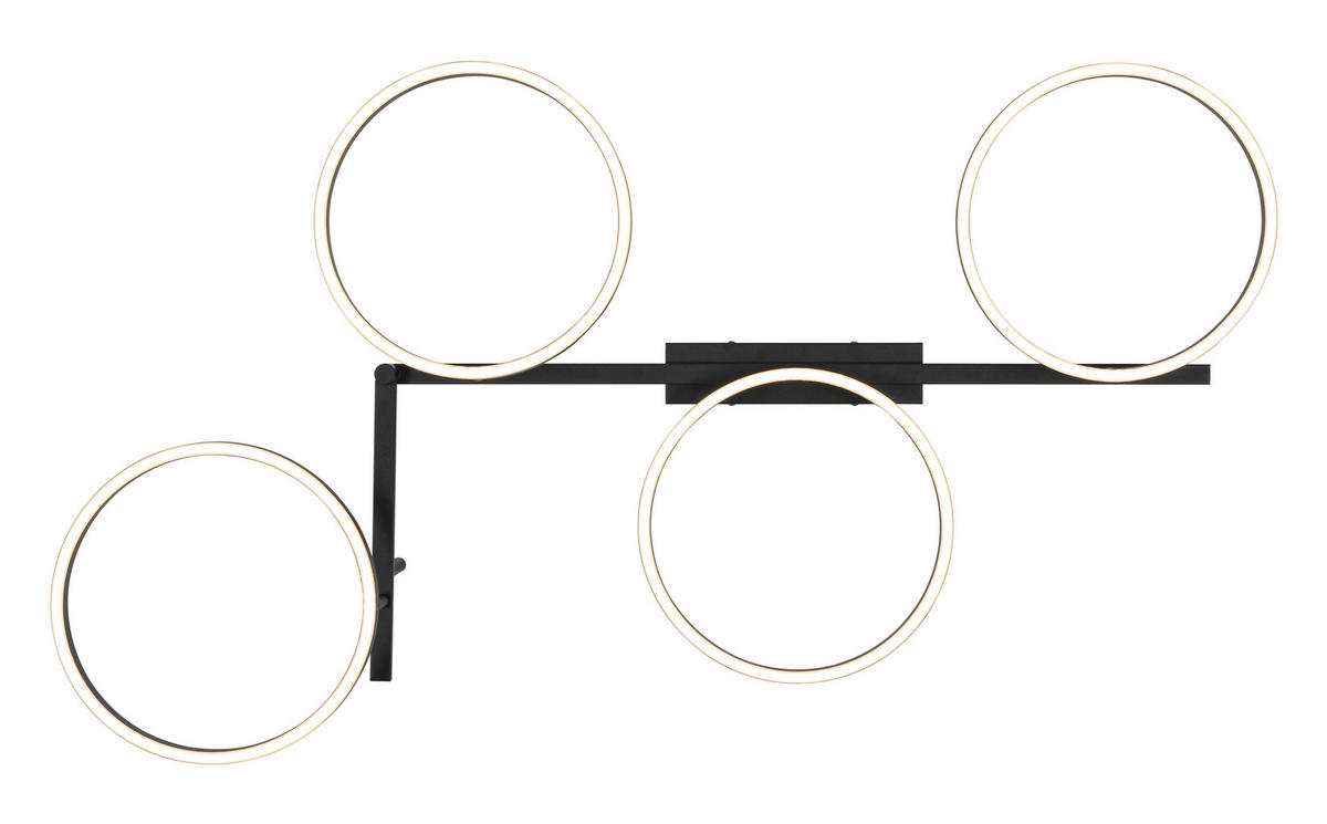 DECKENLEUCHTE    113/66/12 cm  - Schwarz, Trend, Kunststoff/Metall (113/66/12cm) - Collett's Monde