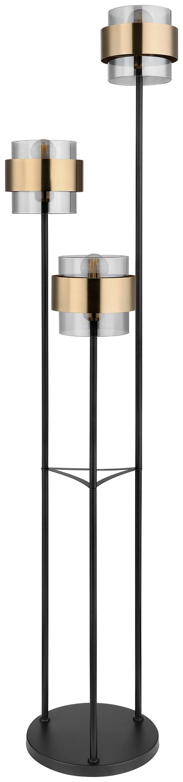STEHLEUCHTE 43/167 cm   - Klar/Messingfarben, Design, Glas/Metall (43/167cm) - Globo
