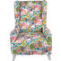 OHRENSESSEL Webstoff Multicolor - Silberfarben/Multicolor, Design, Holz/Textil (73/101/93cm) - CARRYHOME
