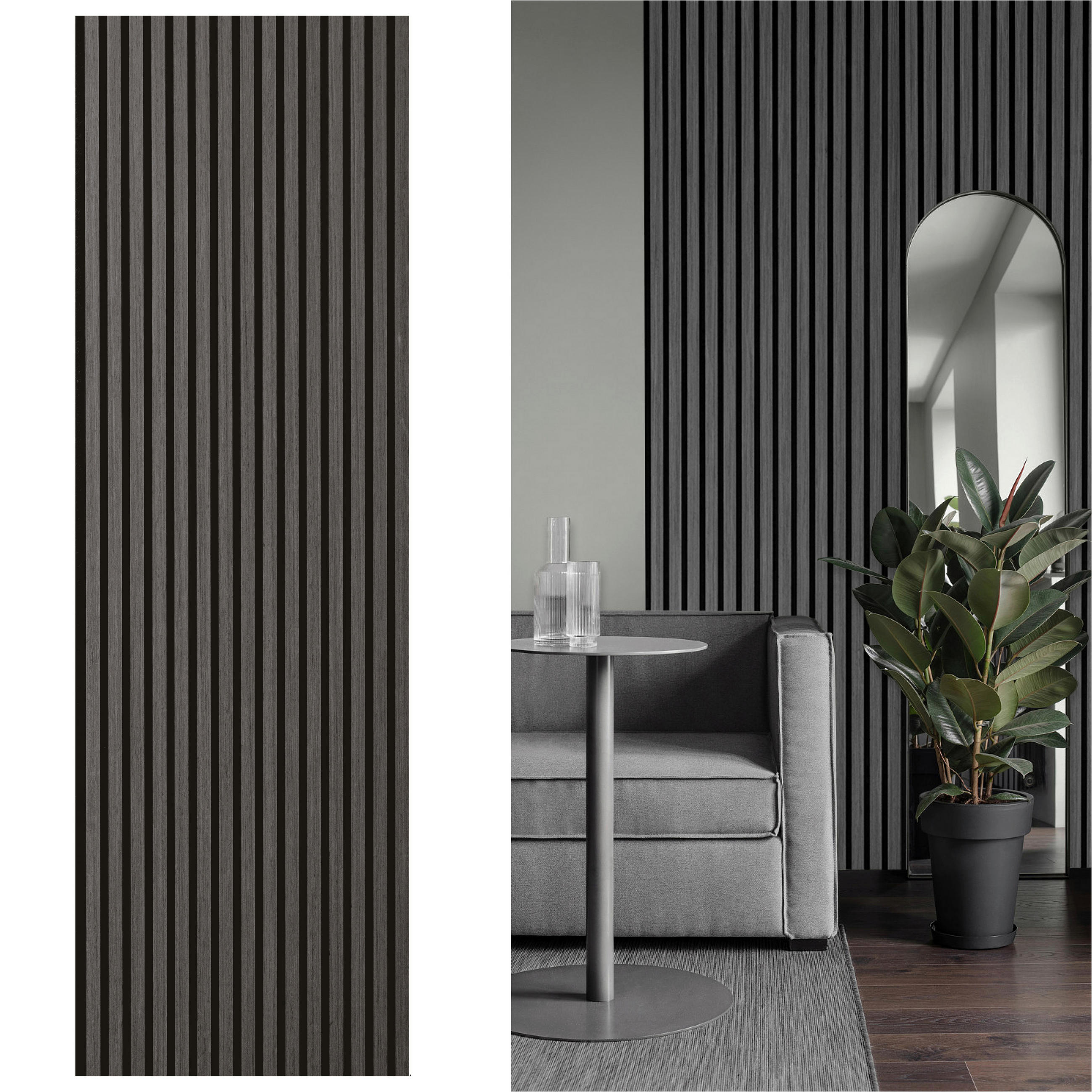 Novel Akustikpaneel Eiche schwarz Sonido Elements Schwarz, Eiche 56x1.8x244 cm