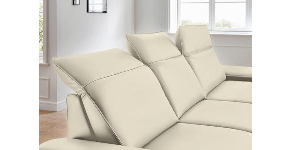 ECKSOFA in Echtleder Naturfarben 328/193 cm - Schwarz/Naturfarben, Design, Leder/Metall (328/193cm) - Dieter Knoll
