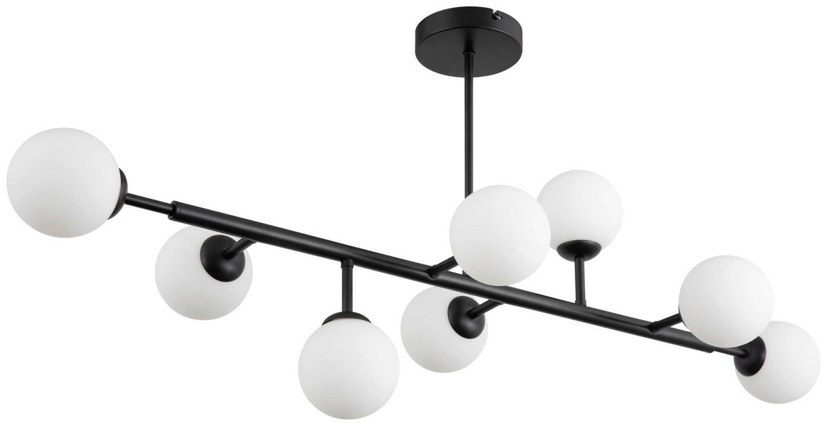 DECKENLEUCHTE 100/26/48 cm   - Weiß, Trend, Glas/Metall (100/26/48cm) - Novel