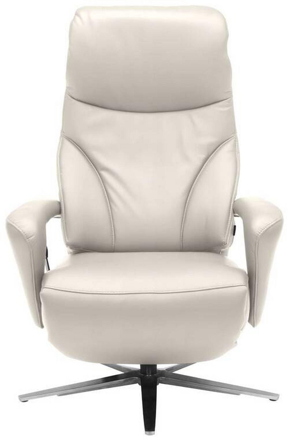 RELAXSESSEL in Leder Creme, Ecru  - Ecru/Edelstahlfarben, Design, Leder/Metall (75/106/88cm) - Dieter Knoll