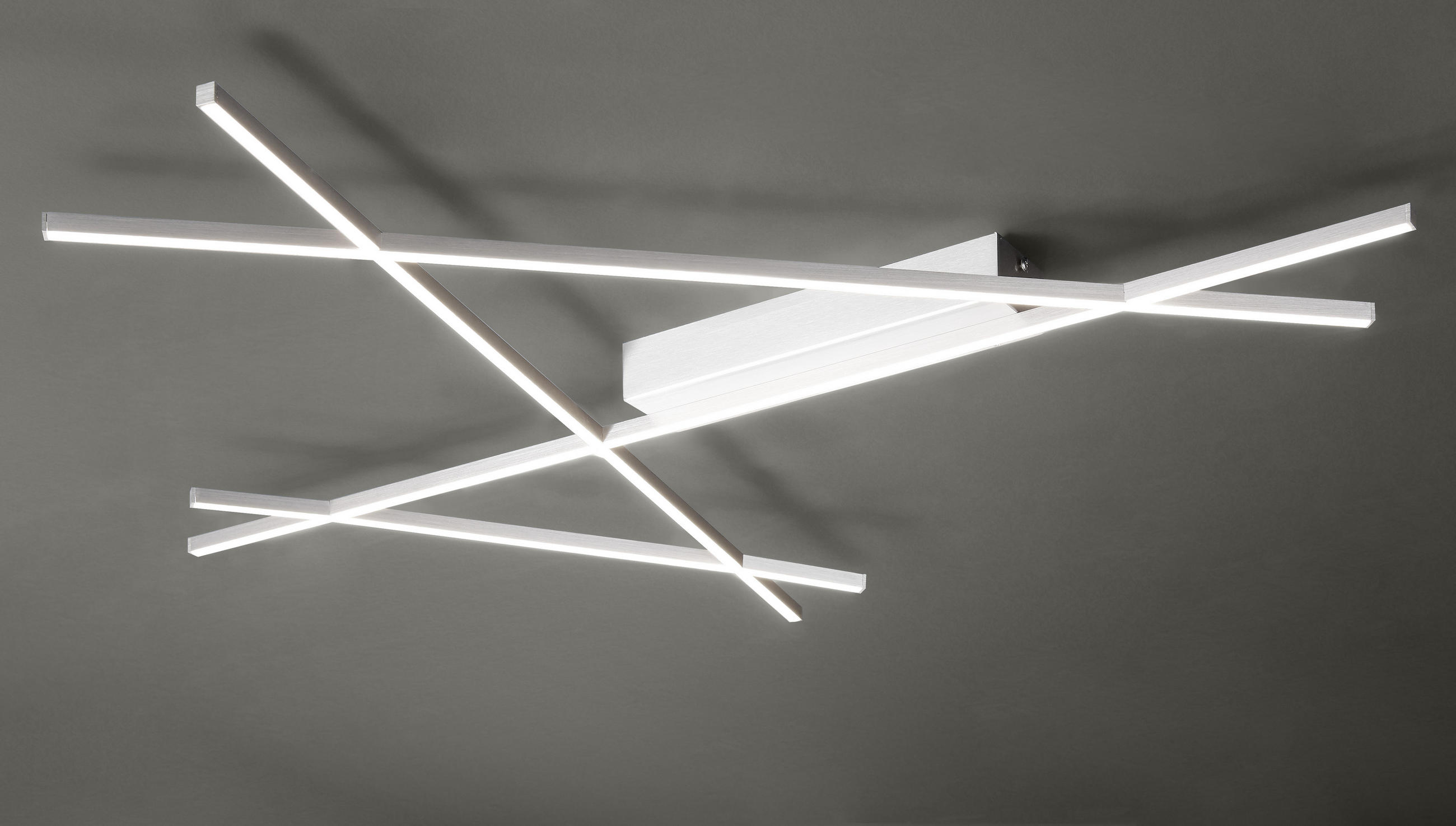 LED-DECKENLEUCHTE 102/91/5,7 cm   - Nickelfarben, Design, Metall (102/91/5,7cm) - Ambiente