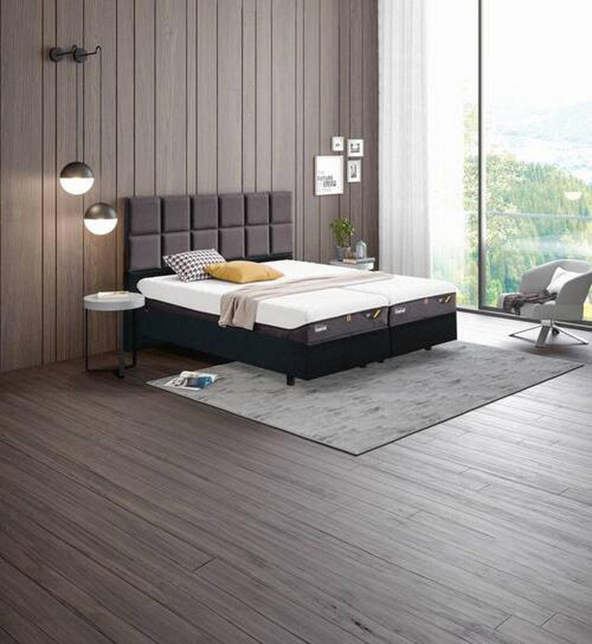 BOXSPRINGBETT 180/200 cm  in  - Anthrazit, KONVENTIONELL, Textil (180/200cm) - Tempur