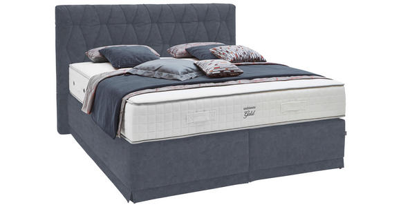 BOXSPRINGBETT 180/200 cm  in Blaugrau  - Blaugrau, KONVENTIONELL, Textil (180/200cm) - Ambiente