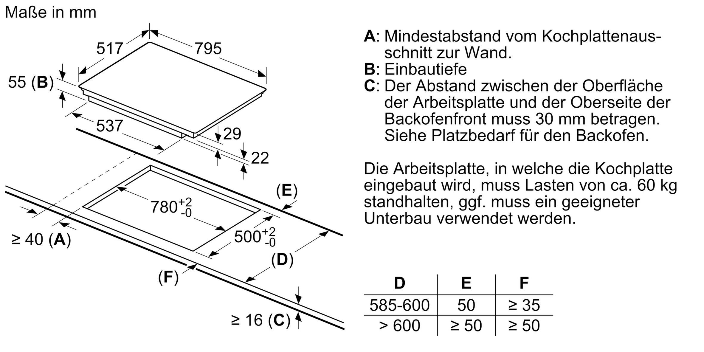 INDUKTIONSKOCHFELD EH845BFB1E  - Edelstahlfarben/Schwarz, Basics, Glas/Metall (79,5/5,5/51,7cm) - Siemens