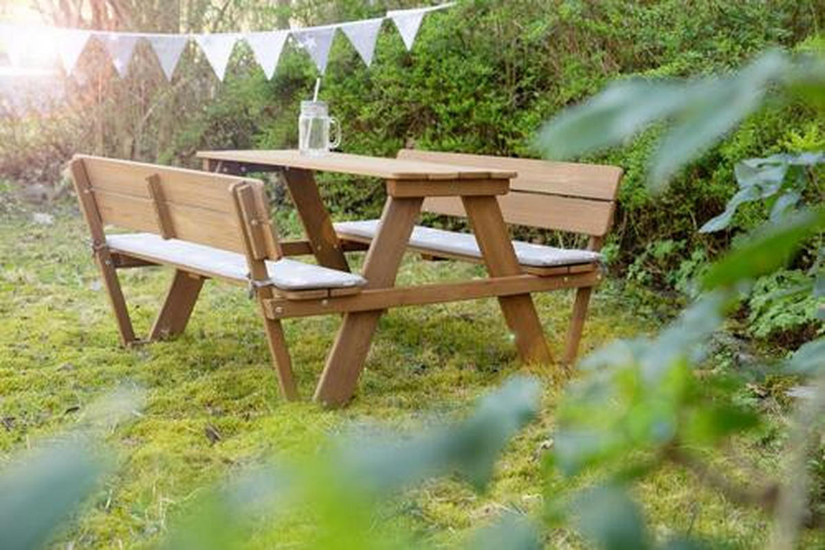 KINDER-GARTENSET Holz  - Teakfarben, Basics, Holz (107/50,5/89cm) - Roba