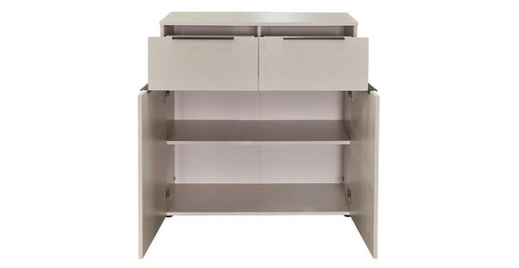 KOMMODE , 91/93/42 cm, 2 Schublade(n)  - Kaschmir/Schwarz, KONVENTIONELL, Holzwerkstoff/Kunststoff (91/93/42cm) - Xora