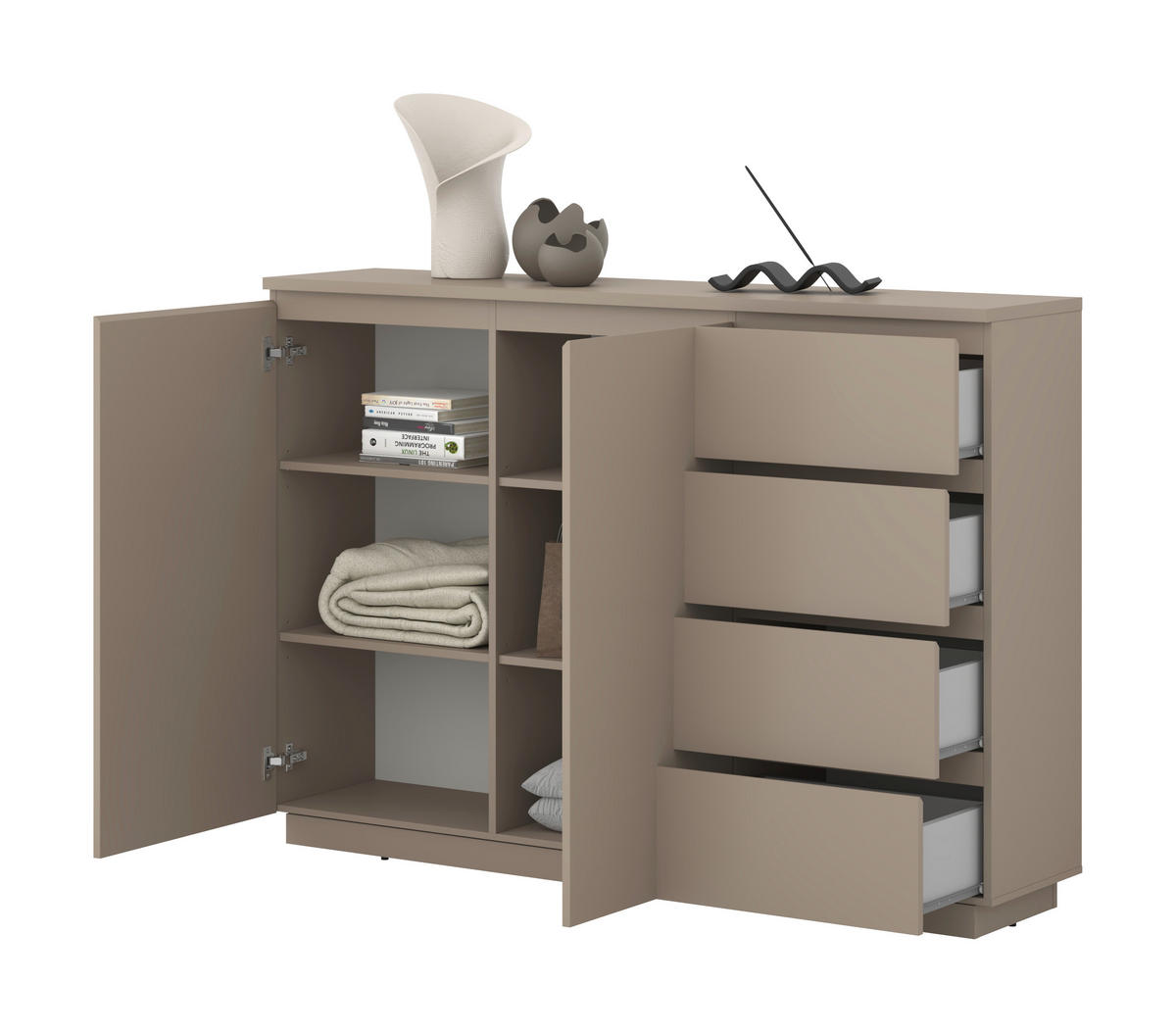 HIGHBOARD Bilbao  in 150/104,5/34,5 cm  - Taupe, Design, Holzwerkstoff (150/104,5/34,5cm) - MID.YOU