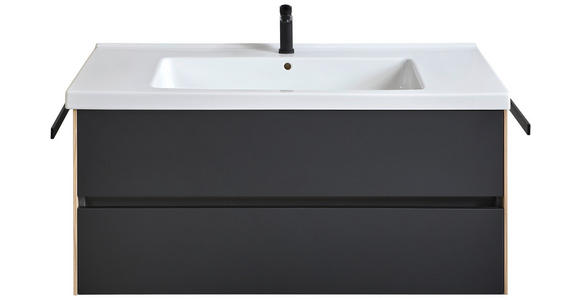 WASCHTISCHKOMBI 121 cm  - Eichefarben/Lavagrau, Design, Keramik/Holzwerkstoff (121cm) - Dieter Knoll