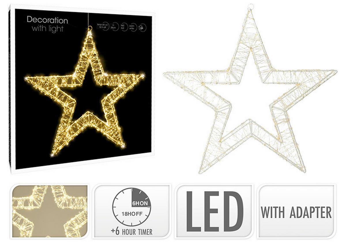 DEKOSTERN  - Weiß, Basics, Kunststoff (50,0/50,0/8,0cm) - X-Mas