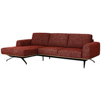 ECKSOFA in Struktur Rostfarben  157/262 cm  - Rostfarben/Schwarz, Design, Textil/Metall (157/262cm) - Novel