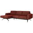 ECKSOFA in Struktur Rostfarben  157/262 cm  - Rostfarben/Schwarz, Design, Textil/Metall (157/262cm) - Novel