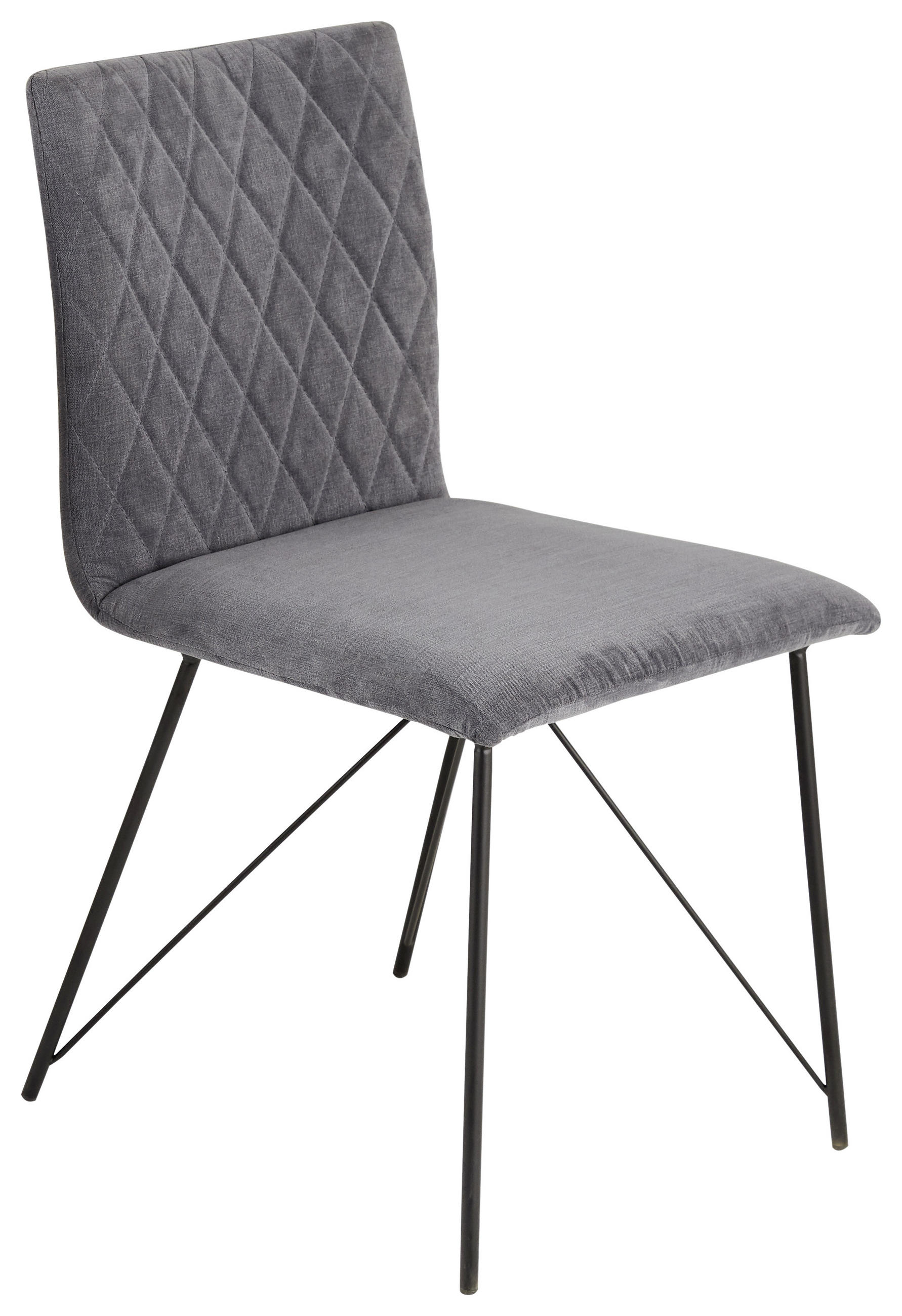 STUHL in Mikrofaser  - Schwarz/Grau, KONVENTIONELL, Textil/Metall (45/83/57cm) - SetOne by Musterring