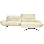 ECKSOFA  in Chenille Creme  280/170-195 cm  - Creme/Schwarz, Design, Textil/Metall (280/170-195cm) - Dieter Knoll