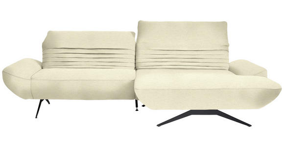 ECKSOFA  in Chenille Creme  280/170-195 cm  - Creme/Schwarz, Design, Textil/Metall (280/170-195cm) - Dieter Knoll