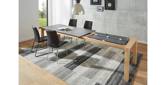ESSTISCH in Holz, Kunststoff 180(280)/90/75 cm - Eichefarben/Graphitfarben, Design, Holz/Kunststoff (180(280)/90/75cm) - Dieter Knoll