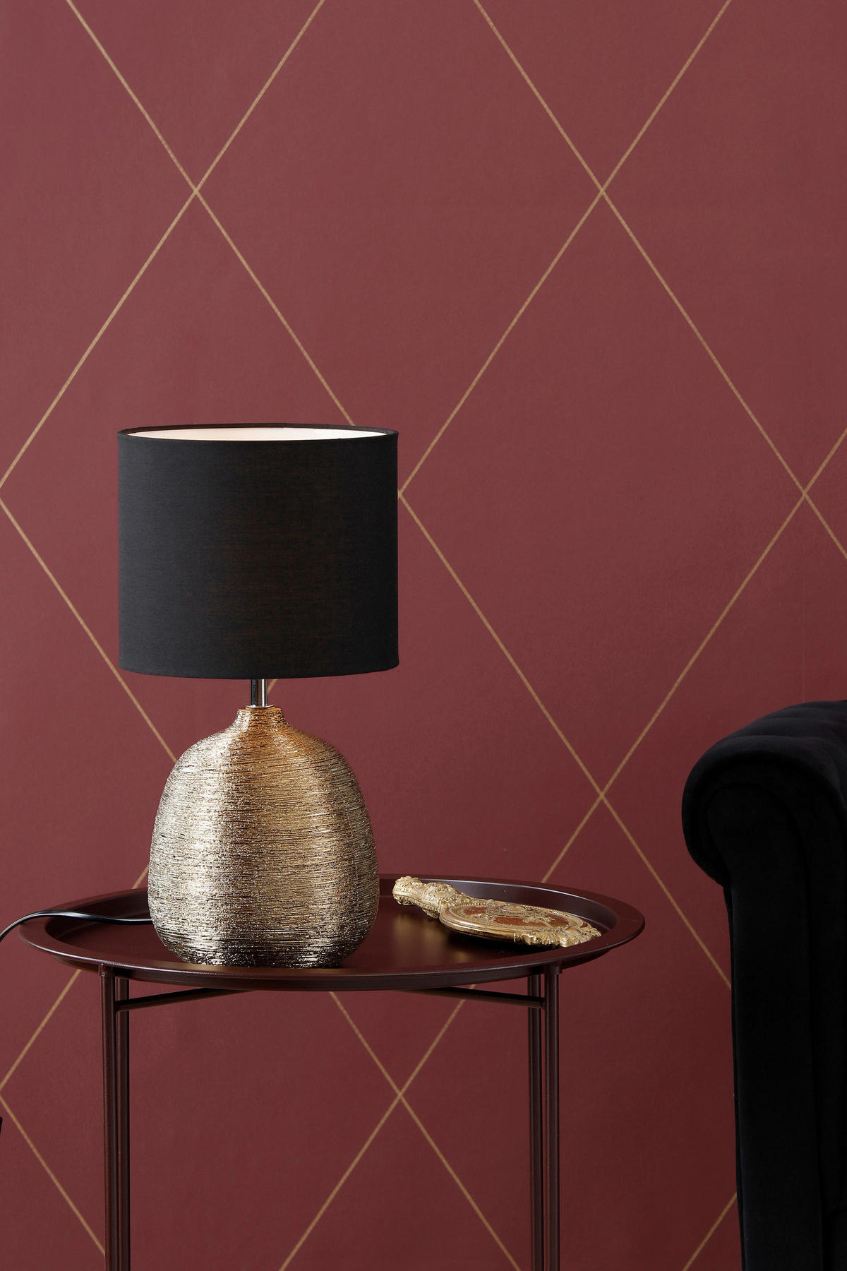 STOLNÍ LAMPA, E27, 20/37,5 cm  - barvy zlata, Basics, keramika (20/37,5cm) - Markslöjd