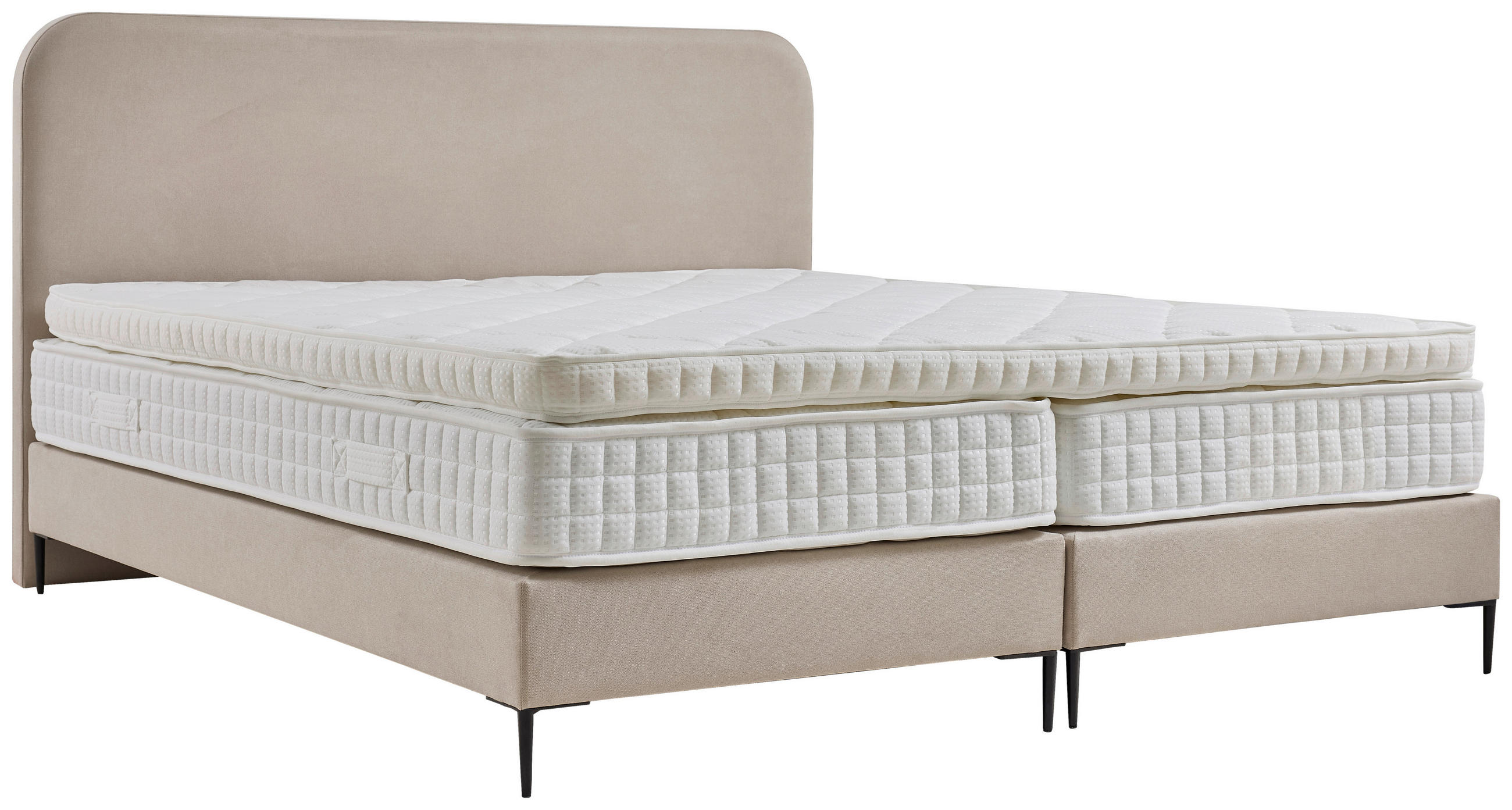 MID.YOU POSTEL BOXSPRING, 180/210 cm, textil, kompozitní dřevo, béžová