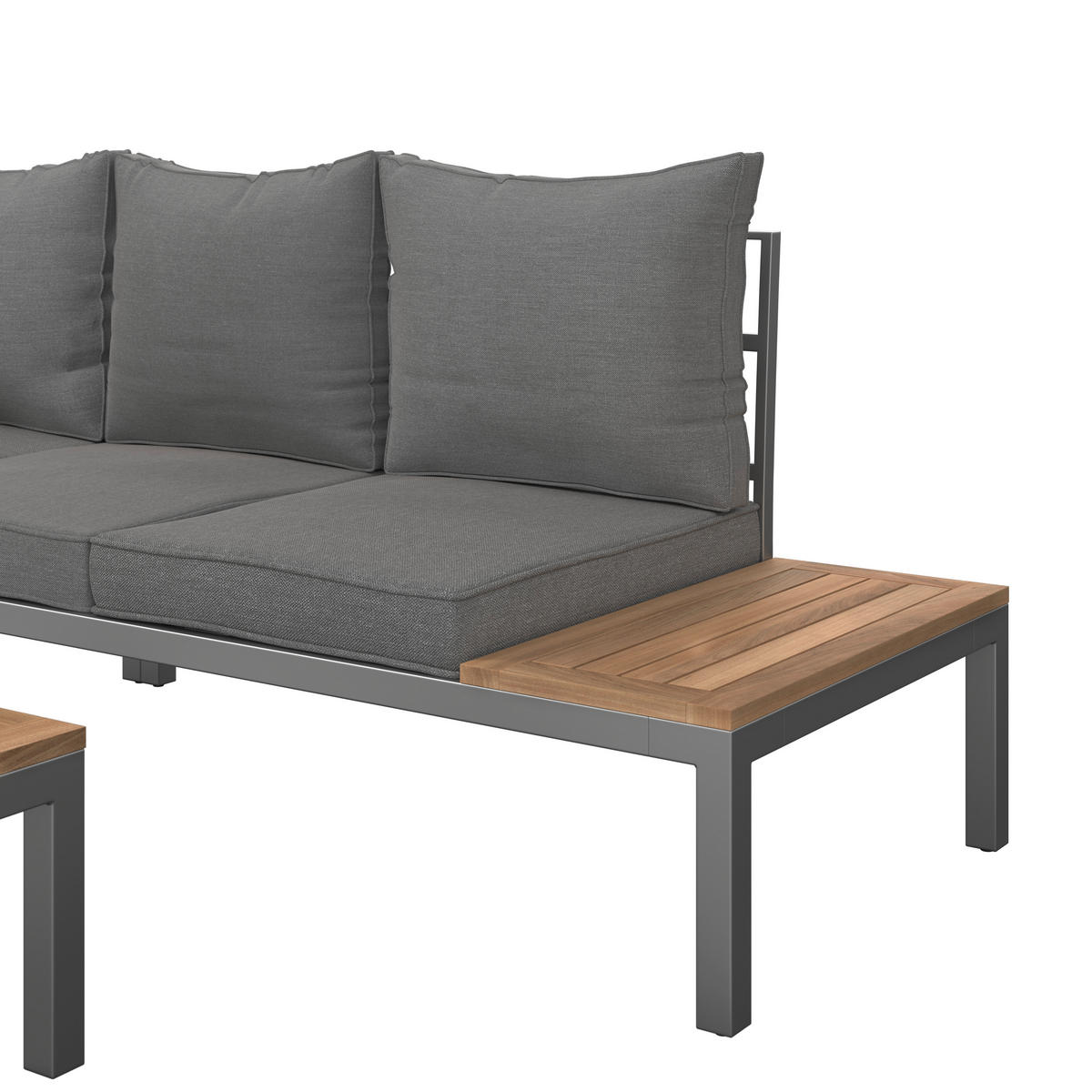 LOUNGEGARNITUR  138/207 cm  Akazie vollmassiv Stahl  - Braun/Grau, MODERN, Holz/Metall (138/207cm) - Ambia Garden