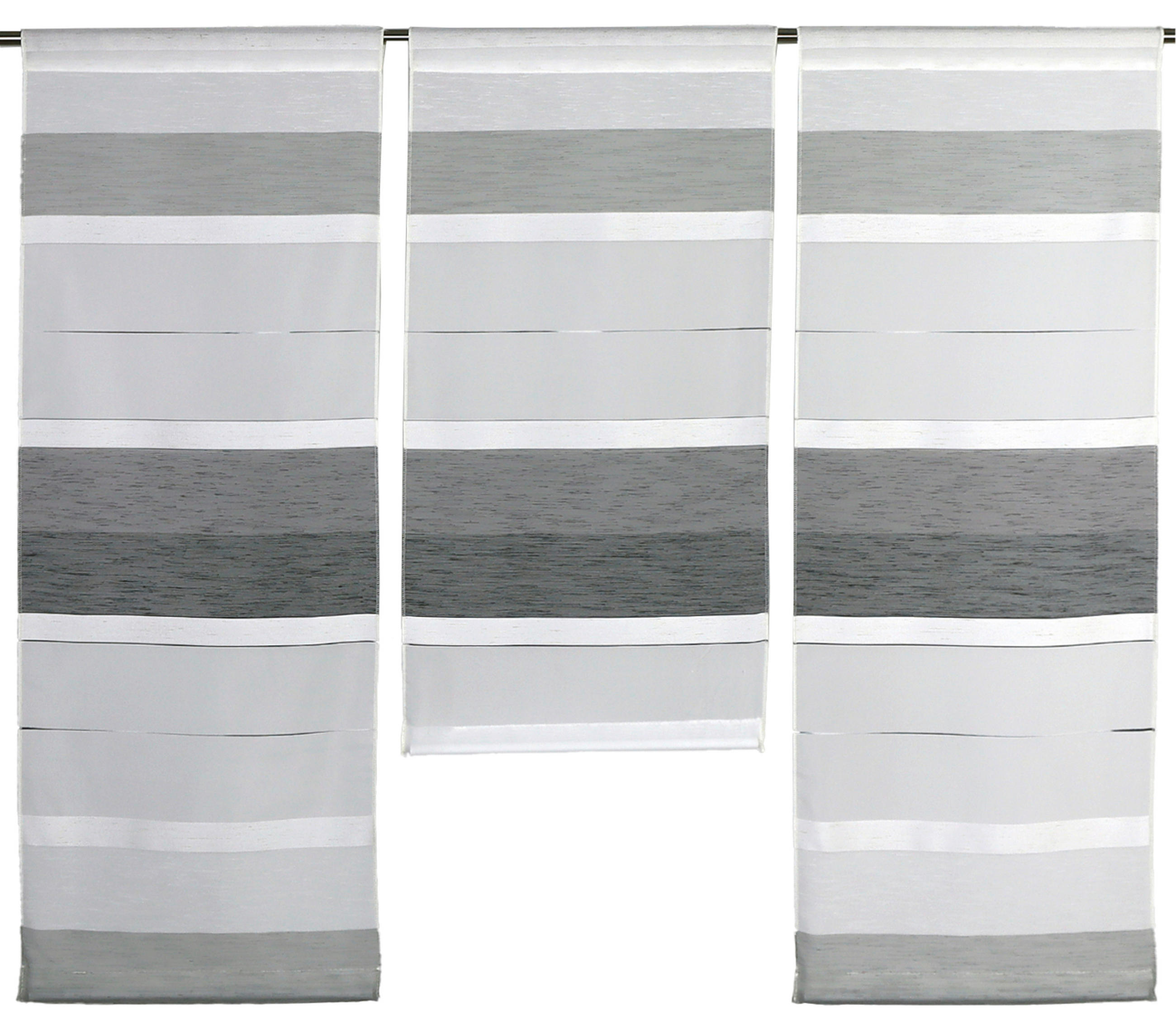 KURZGARDINENSET   90/80 cm   - Weiß/Grau, Basics, Textil (90/80cm)