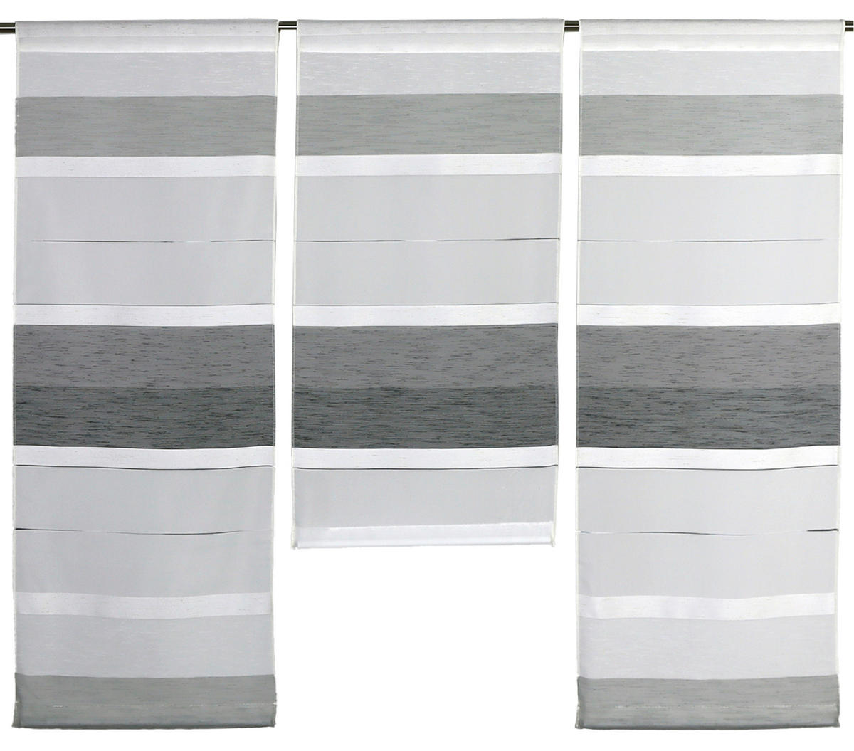 KURZGARDINENSET   90/80 cm   - Weiß/Grau, Basics, Textil (90/80cm)