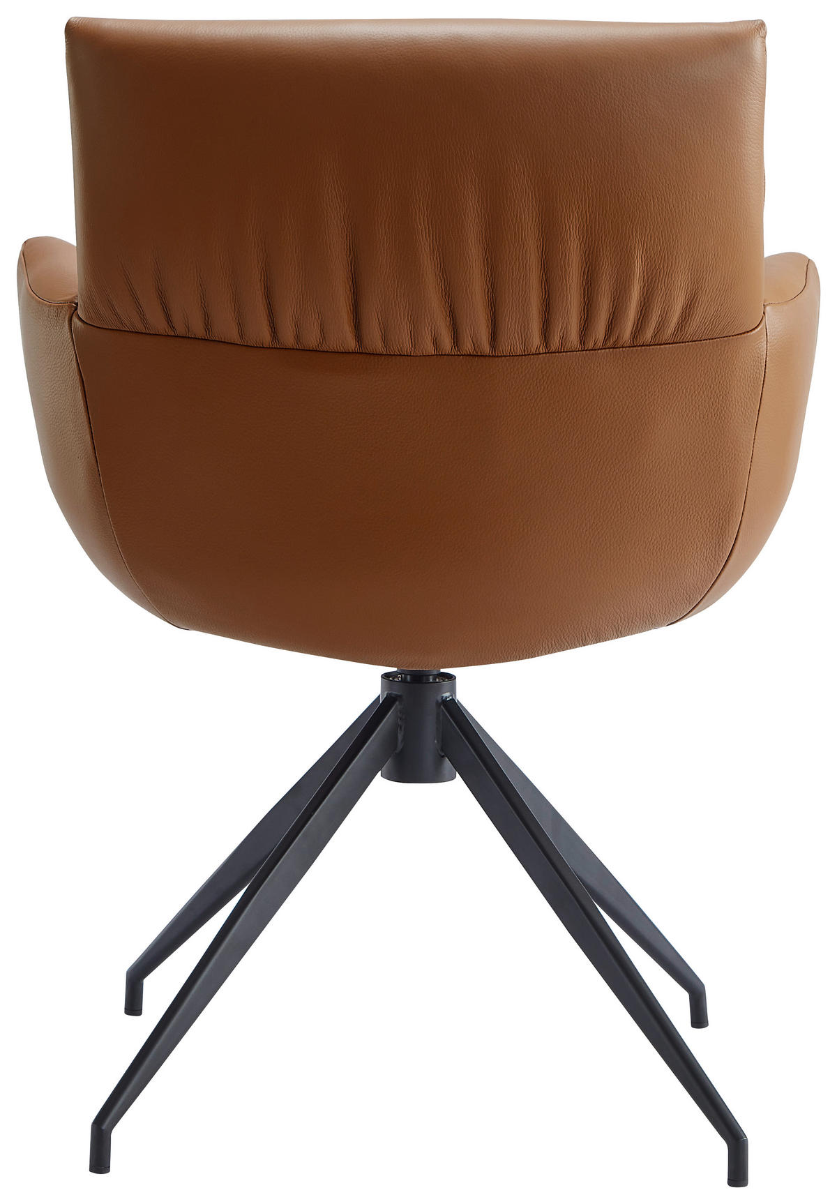 ARMLEHNSTUHL  in Eisen Echtleder pigmentiert  - Rostfarben/Schwarz, Design, Leder/Metall (64/86/63cm) - Dieter Knoll