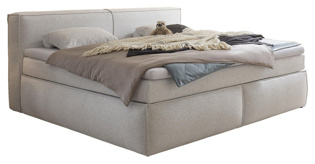 BOXSPRINGBETT 240/200 cm  in Silberfarben  - Silberfarben/Schwarz, Lifestyle, Kunststoff/Textil (240/200cm) - Boxxx