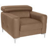 SESSEL in Echtleder Hellbraun  - Chromfarben/Hellbraun, Design, Leder/Metall (99/78-92/106cm) - Livetastic