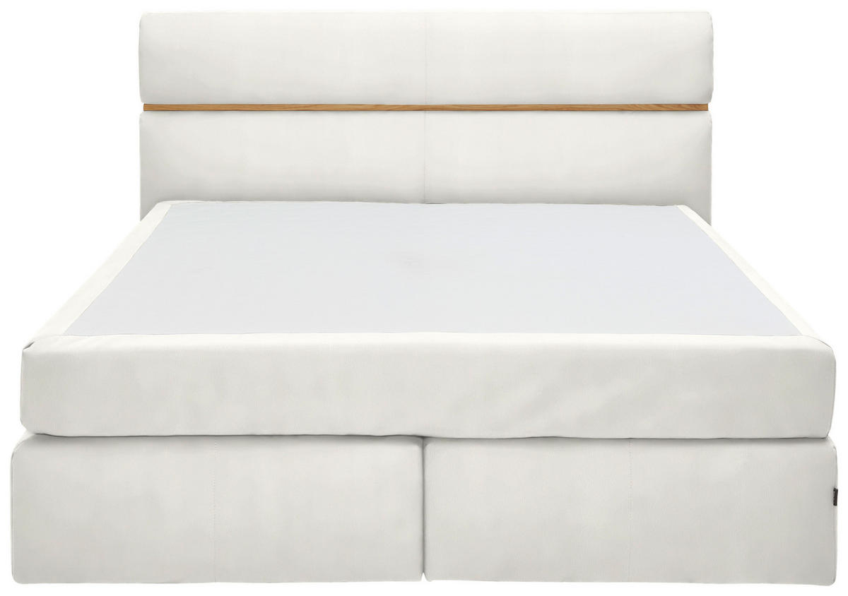 BOXSPRINGBETT 180/200 cm  in Weiß, Eichefarben  - Eichefarben/Schwarz, KONVENTIONELL, Holz/Kunststoff (180/200cm) - Dieter Knoll
