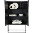 HIGHBOARD  90/150/45 cm  - Schwarz, Design, Holz/Metall (90/150/45cm) - Ambia Home