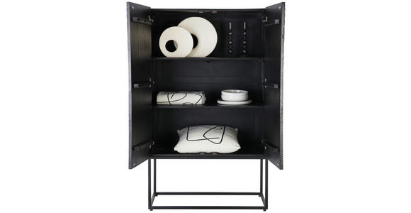 HIGHBOARD  90/150/45 cm  - Schwarz, Design, Holz/Metall (90/150/45cm) - Ambia Home