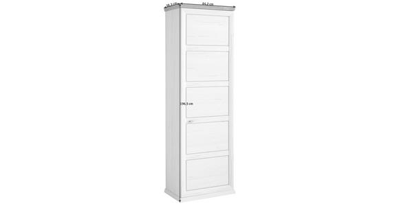 GARDEROBENSCHRANK 64,2/196,5/38,5 cm  - Weiß/Grau, LIFESTYLE, Holzwerkstoff/Metall (64,2/196,5/38,5cm) - Hom`in