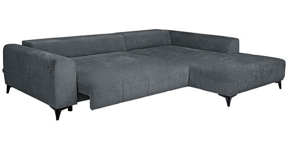 ECKSOFA  in Chenille Grau  279/222 cm  - Schwarz/Grau, KONVENTIONELL, Kunststoff/Textil (279/222cm) - Hom`in