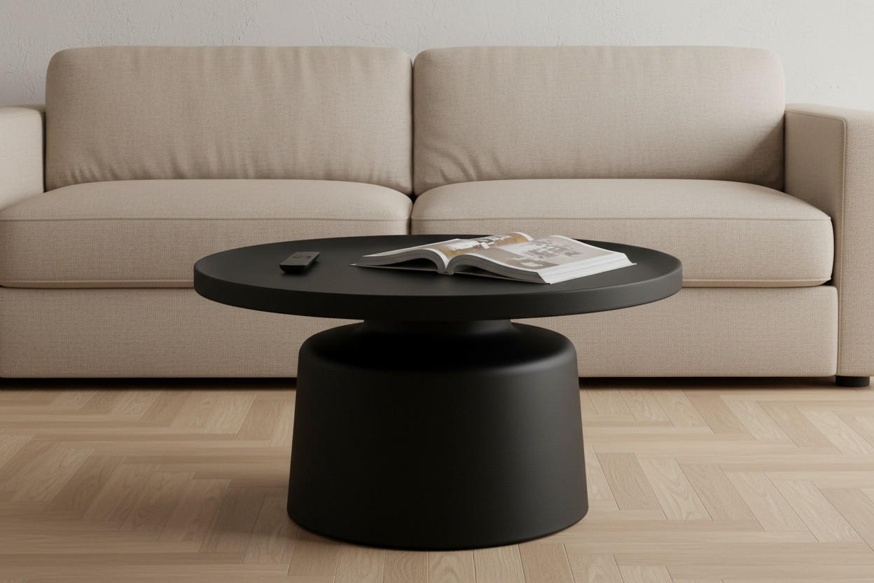 COUCHTISCH 69/69/37,5 cm rund Schwarz  - Schwarz, Design, Metall (69/69/37,5cm) - Xora