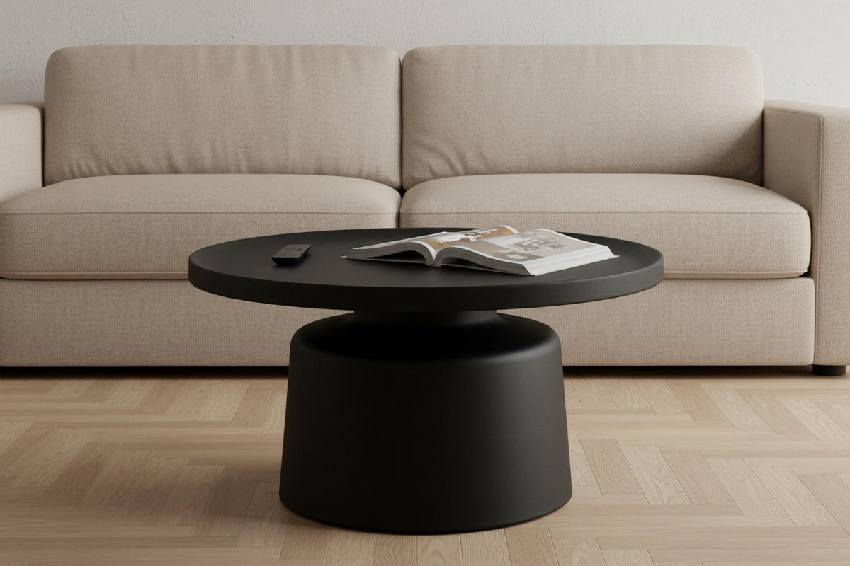 COUCHTISCH 69/69/37,5 cm rund Schwarz  - Schwarz, Design, Metall (69/69/37,5cm) - Xora