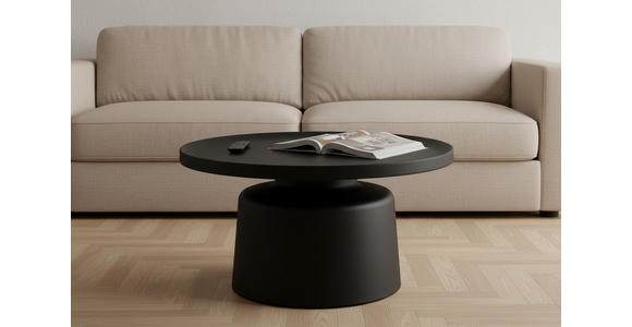 COUCHTISCH 69/69/37,5 cm rund Schwarz  - Schwarz, Design, Metall (69/69/37,5cm) - Xora