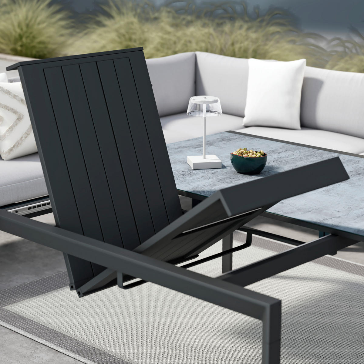 LOUNGETISCH  - Anthrazit/Grau, Design, Glas/Metall (149/97-149/68cm) - Dieter Knoll