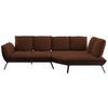 ECKSOFA in Flachgewebe Kupferfarben  - Schwarz/Kupferfarben, Design, Textil/Metall (320/169cm) - Moderano