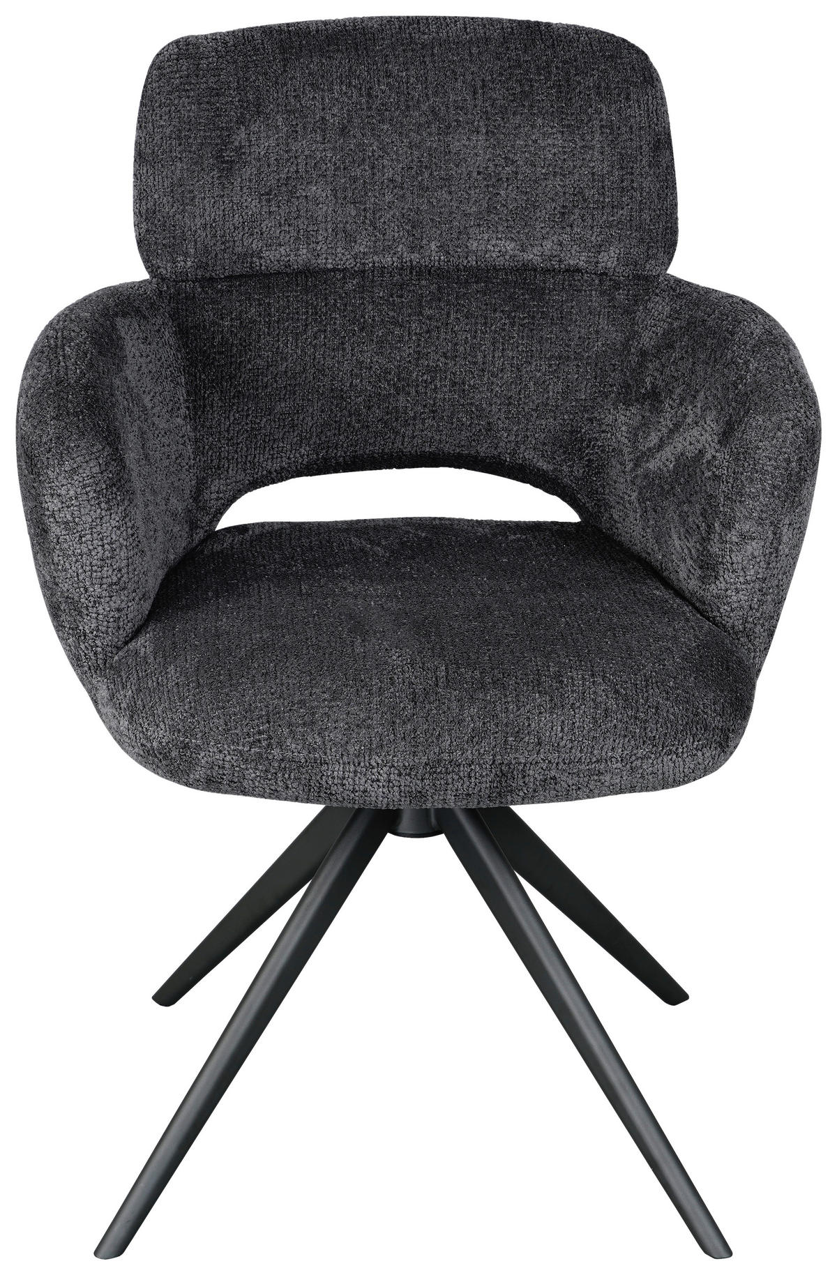 ARMLEHNSTUHL  Sitzfläche 360° drehbar Mikrofaser  Grau  - Grau, MODERN, Textil/Metall (61/88/63cm) - Livetastic