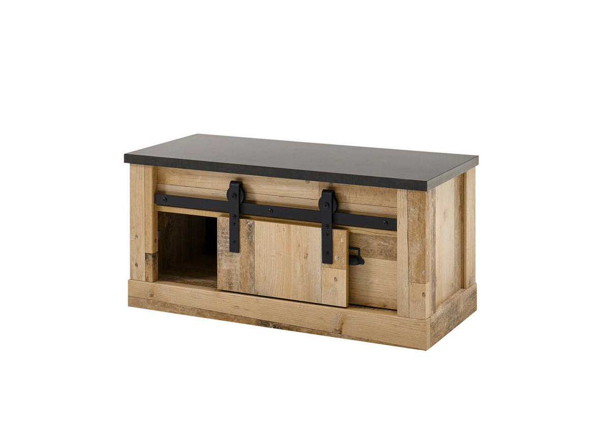 GARDEROBENBANK  in 93/46/43 cm  - Anthrazit/Schwarz, Design, Holzwerkstoff/Metall (93/46/43cm) - Modante