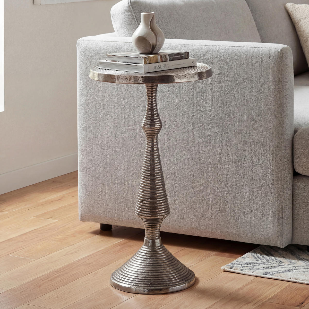 BEISTELLTISCH 30/30/54 cm Silberfarben rund  - Silberfarben, Design, Metall (30/30/54cm) - Livetastic