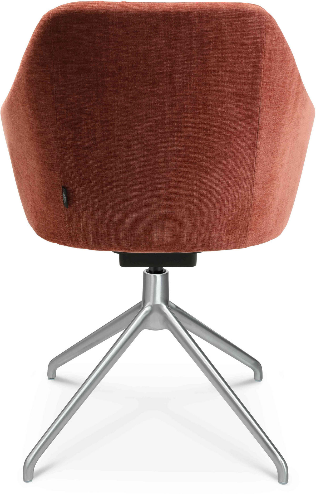 ARMLEHNSTUHL  in Aluminium Velours  - Rot/Alufarben, Design, Textil/Metall (58/81,5-84,5/60cm) - Johann Jakob